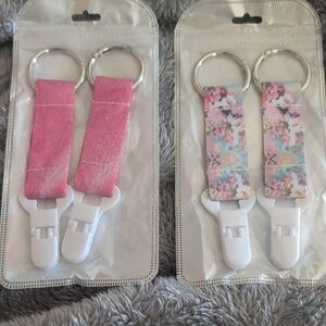 Pink and Floral Luggage  Or Backpack Clips